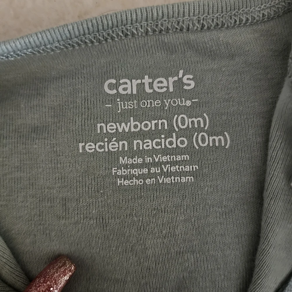 Carter's Dino-Themed Baby Bodysuits in Teal and White